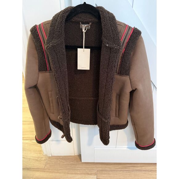 Mother The Prized Possesion Faux Suede & Faur Shearling Jacket XS NWT - Picture 5 of 7
